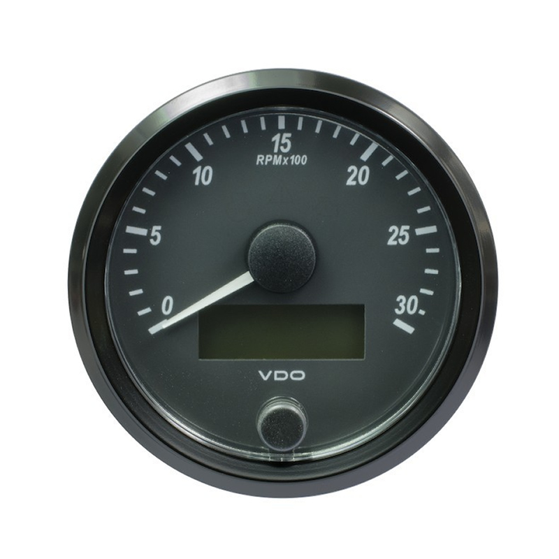 VDO SingleViu Tachometer 3.000 RPM Black 80mm